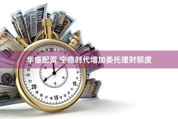 华盛配资 宁德时代增加委托理财额度